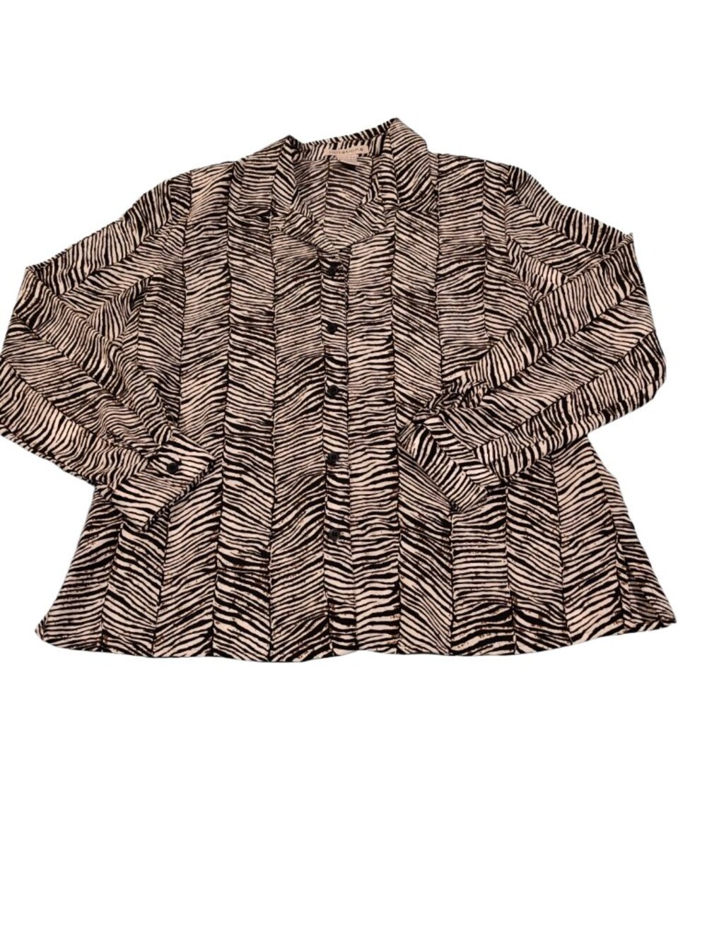 Notations Women's L Zebra Print Blouse